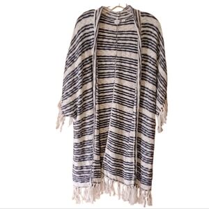 GAP‎ Womans Oversized Striped Fringe Open Cardigan Size XS